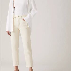 LEVIS 501® ORIGINAL CROPPED WOMEN'S JEANS Ecru - White size 31Wx28L